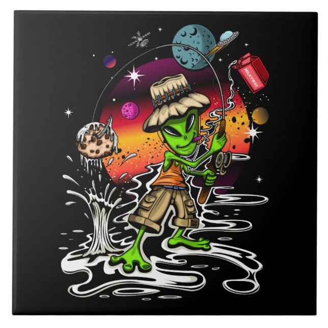 Space Fisherman Kakelplatta (Framsidan)