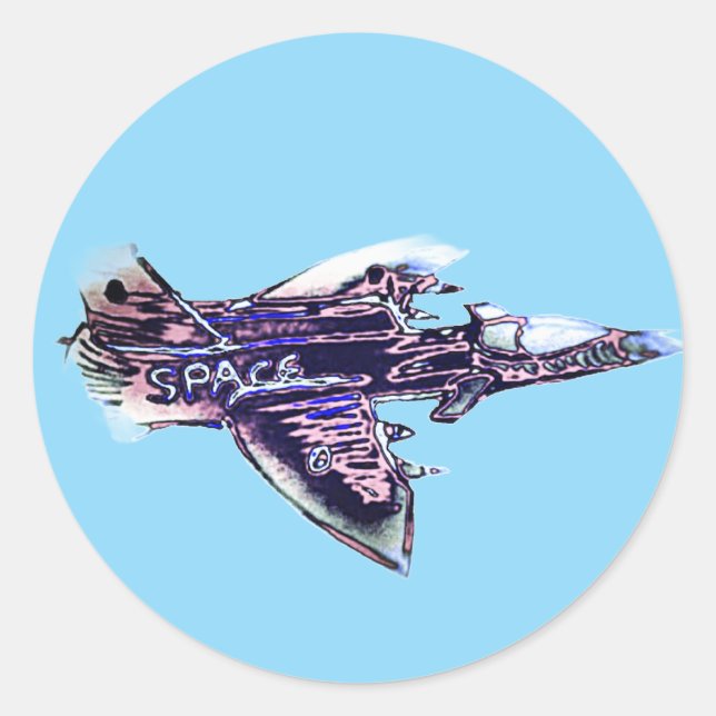 Space flygplan runt klistermärke (Framsida)