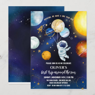 Space Födelsedagsfest inbjudan