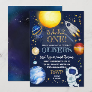 Space Födelsedagsfest inbjudan