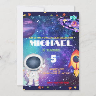 Space födelsedagsfest inbjudan