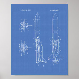 Space Fordon 1975 Patent Art Blueprint Poster