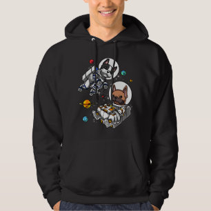 Space Fransk Bulldog Astronaut Hund Hoodie