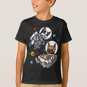 Space Fransk Bulldog Astronaut Hund T Shirt