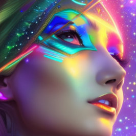 Space Futuristiska BeSnyval färg T-Shirt