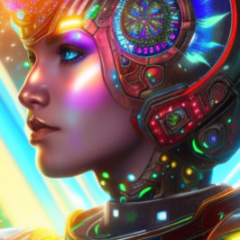 Space Futuristiska BeSnyval färg T-Shirt