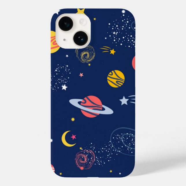 Space Galaxy Background Cosmic Navy iPhone Case (Baksida)