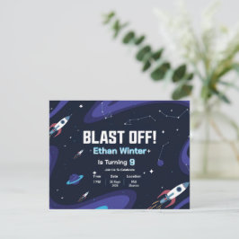 Space Galaxy Birthday-inbjudan Inbjudningar