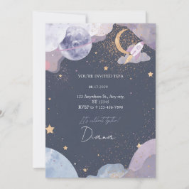 Space Galaxy Birthday Invitation Inbjudningar