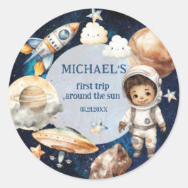 Space Galaxy First Resa runt Sol-märket Klistermärke