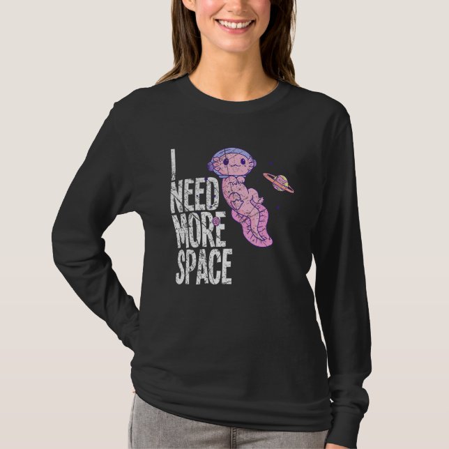 Space Galaxy Flying Axolotl Spacesuit Salamander S T Shirt (Framsida)