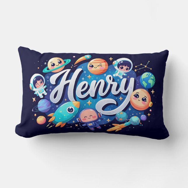 Space Galaxy Henry Personlig Dekorativ kudde (Framsida)