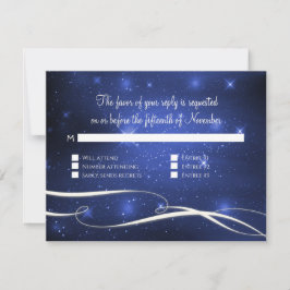 Space Galaxy Infinity Sign Navy Blue Bröllop OSA Kort