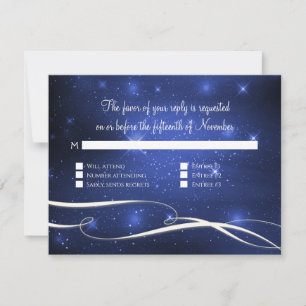 Space Galaxy Infinity Sign Navy Blue Bröllop OSA Kort