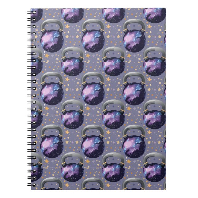 Space Galaxy Kettlebell Anteckningsbok (Framsidan)