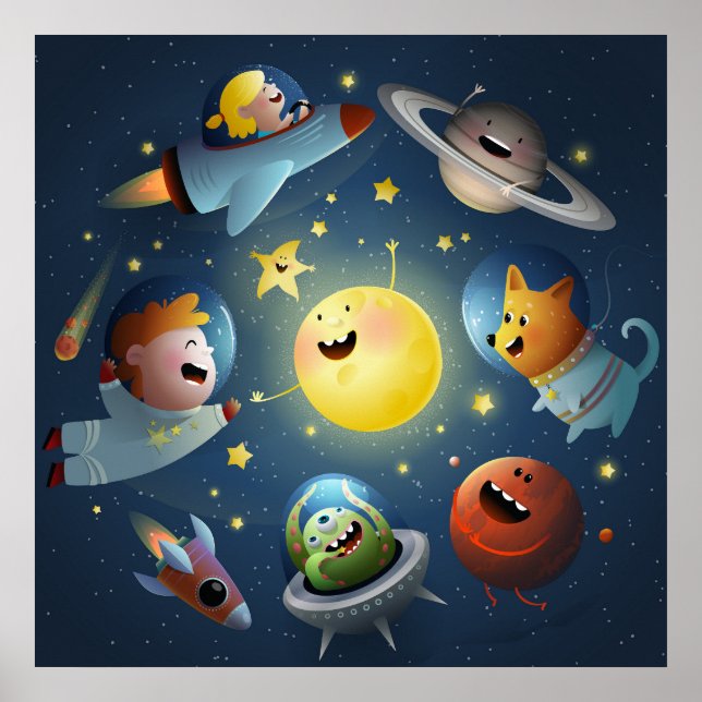 Space Galaxy Kids Poster (Framsidan)