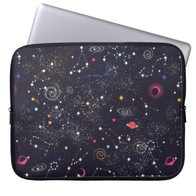 Space Galaxy-konstellationen sömlös mönster Laptop Fodral (Framsidan)