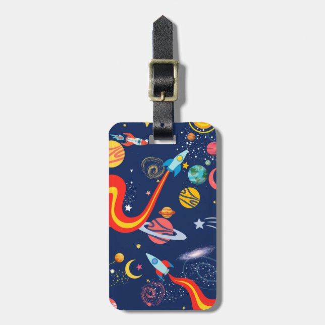 Space Galaxy Luggage Tag Bagagebricka (Vertikal Framsida)