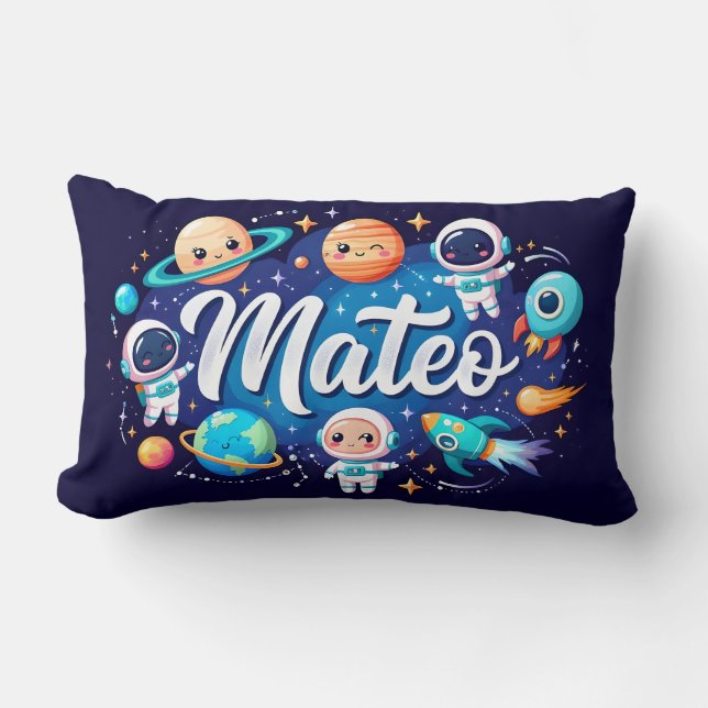 Space Galaxy Mateo Personlig Dekorativ kudde (Framsida)