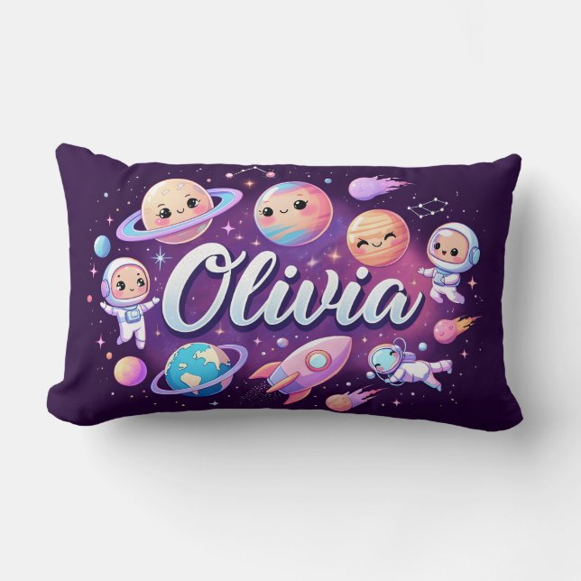 Space Galaxy Olivia Personlig Dekorativ kudde (Framsida)