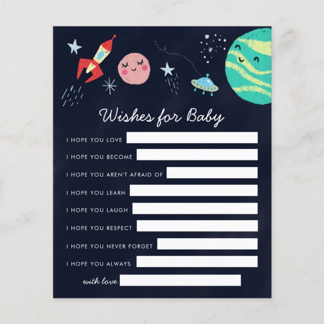 Space Galaxy Önskemål för Baby Card (Framsida)