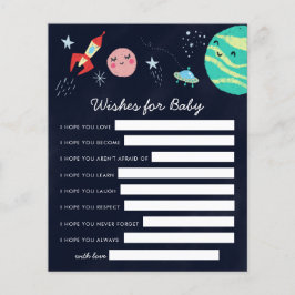 Space Galaxy Önskemål för Baby Card