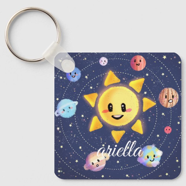 Space Galaxy Planets Nyckelring (Framsida)