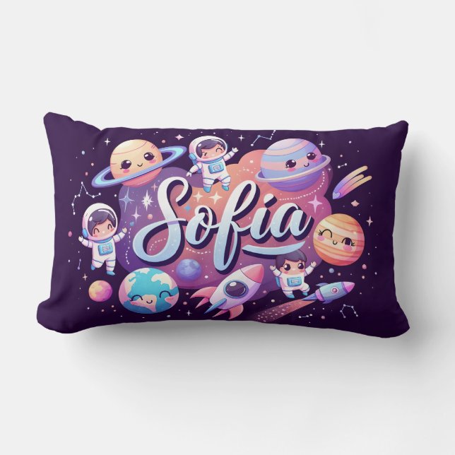 Space Galaxy Sofia Personlig Dekorativ kudde (Framsida)