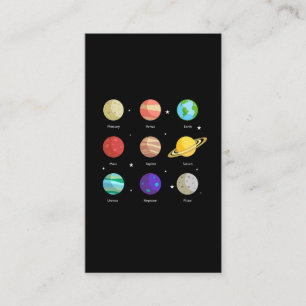 Space Galaxy Solar Planets Venus Mars Jupiter Uran Visitkort