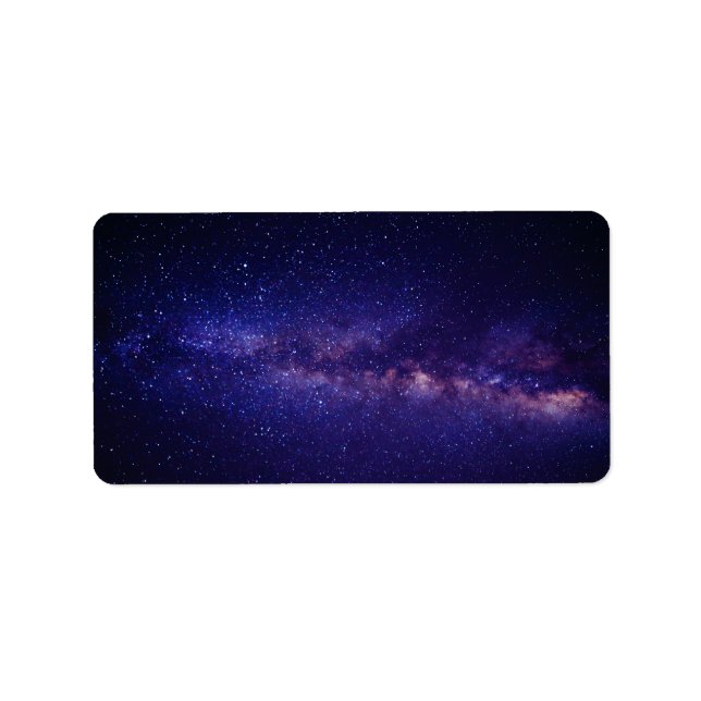 Space Galaxy Star Mönster Adressetikett (Framsidan)