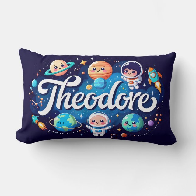 Space Galaxy Theodore Personlig Dekorativ kudde (Framsida)