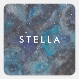 Space Galaxy ThLED Starry Personlig Namn Fyrkantigt Klistermärke