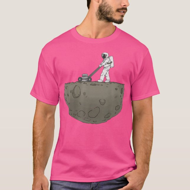 Space Gardener - Astronaut Cut The Lawn On Moon Ga T Shirt (Framsida)