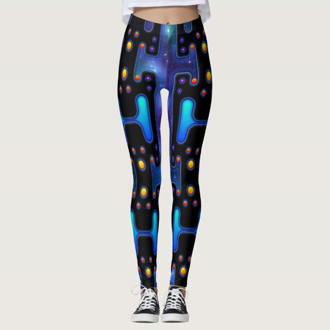 Space Girl Mechaniid Android Futuristiska Robot Leggings (Framsida)