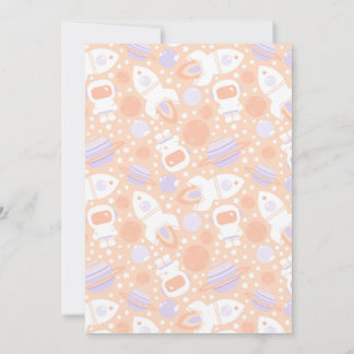 Space Girl Two Måne Rocket Frakt Party Inbjudan