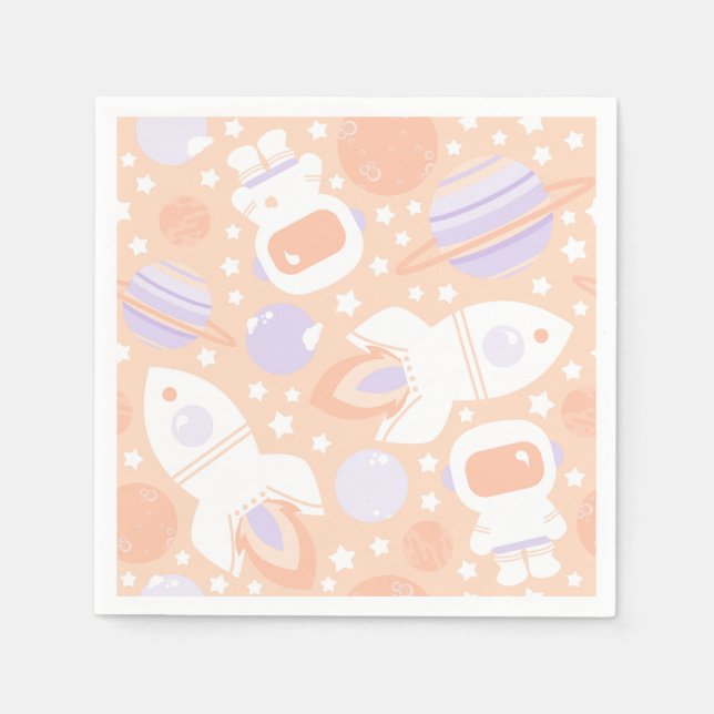 Space Girls Party Napkins Pappersservett (Framsidan)