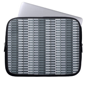 Space Grått Contemporary Abstrakt Rand Mönster Laptop Sleeve