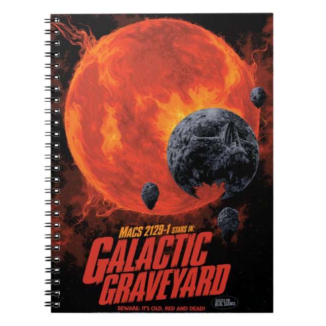 Space Graveyard Skull Halloween Galaxy of Horrors Anteckningsbok (Framsidan)