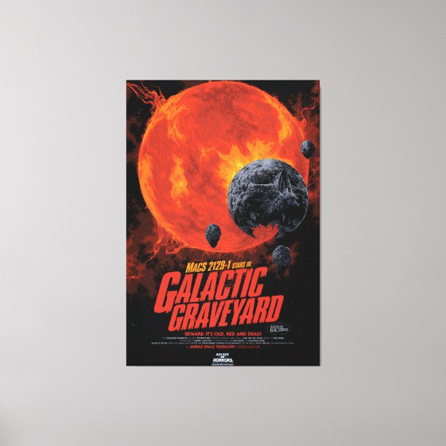 Space Graveyard Skull Halloween Galaxy of Horrors Canvastryck (Framsida)