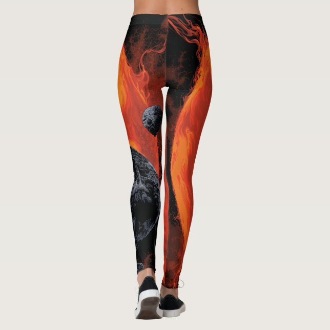 Space Graveyard Skull Halloween Galaxy of Horrors Leggings (Baksida)