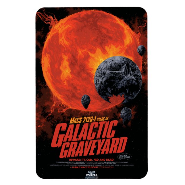 Space Graveyard Skull Halloween Galaxy of Horrors Magnet (Vertikal)