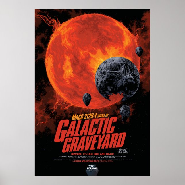 Space Graveyard Skull Halloween Galaxy of Horrors Poster (Framsidan)