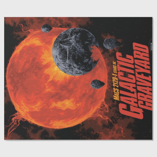 Space Graveyard Skull Halloween Galaxy of Horrors Presentpapper (Platt)