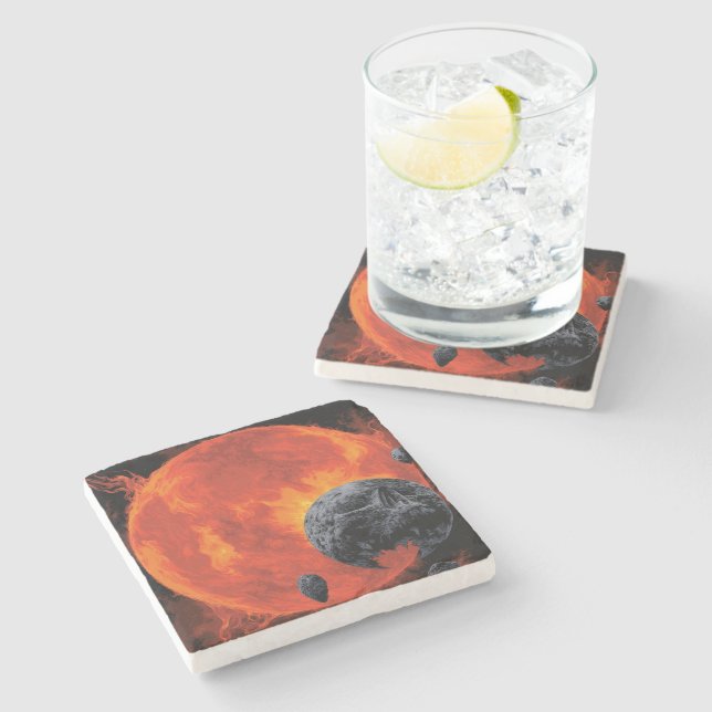 Space Graveyard Skull Halloween Galaxy of Horrors Stenunderlägg (Sidan)