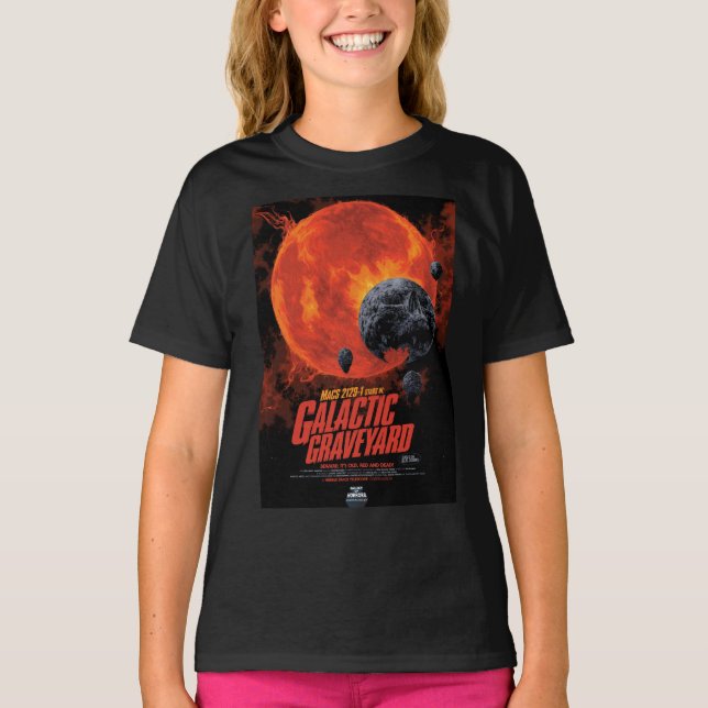 Space Graveyard Skull Halloween Galaxy of Horrors T Shirt (Framsida)