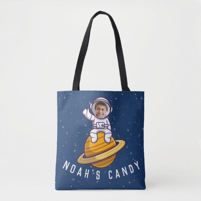 Space Halloween Bag - Anpassningsbar Safety Info o Tygkasse (Framsida)