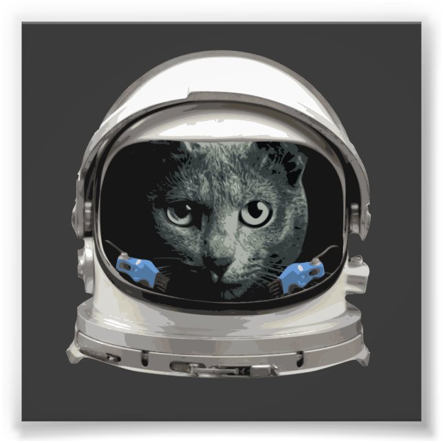 Space Helmet Astronaut Cat Fototryck (Framsidan)