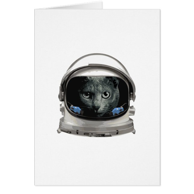 Space Helmet Astronaut Cat Hälsningskort (Framsidan)