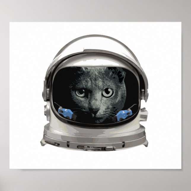 Space Helmet Astronaut Cat Poster (Framsidan)