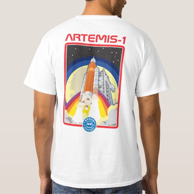 Space Hipsters® Artemis-1 Launch T-shirt - vit (Baksida)